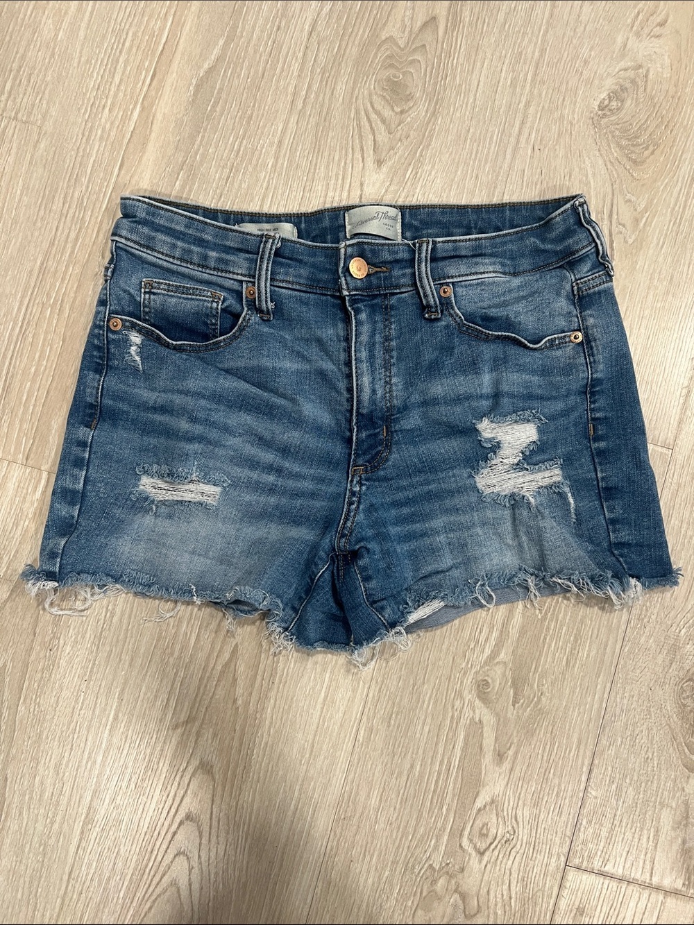Universal Thread Distressed Dark Blue Denim Shorts